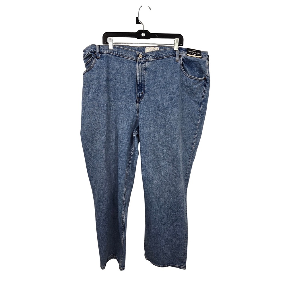 Abercrombie Fitch NEW The 90s Straight Jeans Women 37 24W Blue Ultra High Rise